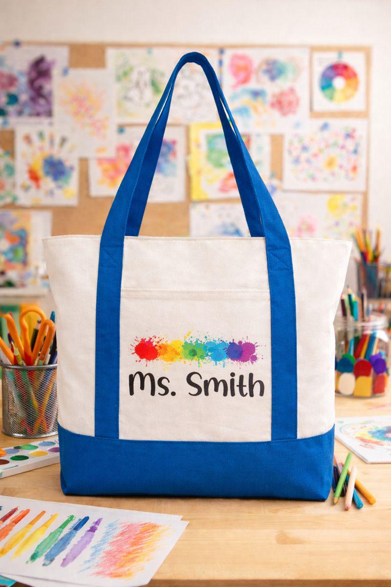 Custom Art Teacher Tote Bag