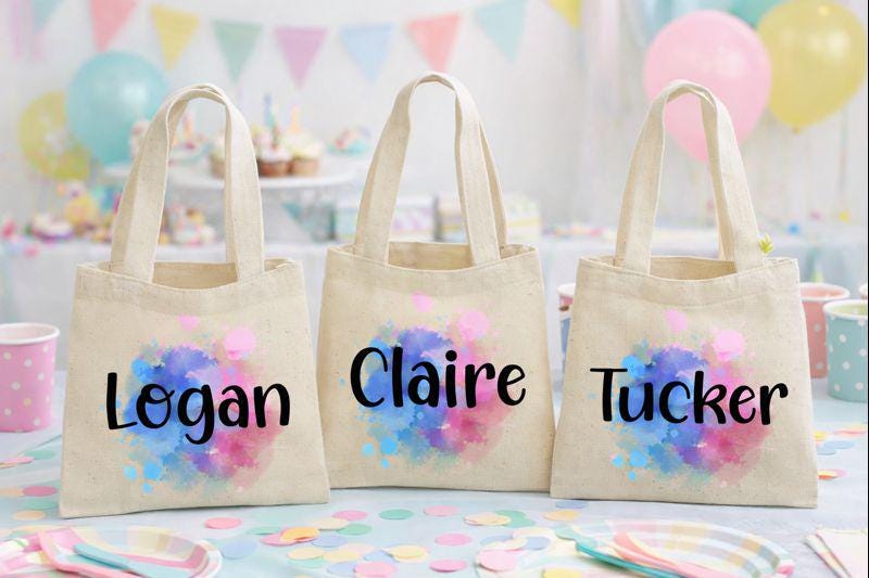 Custom Paint Party Treat Bags - Set of Three Bags