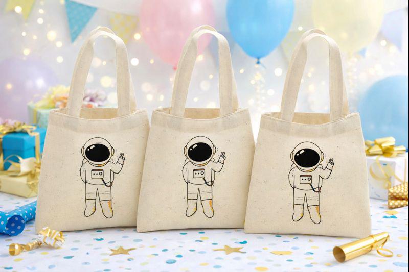 Astronaut Party Favor Bags, Space Goodie Bags - Set of 3