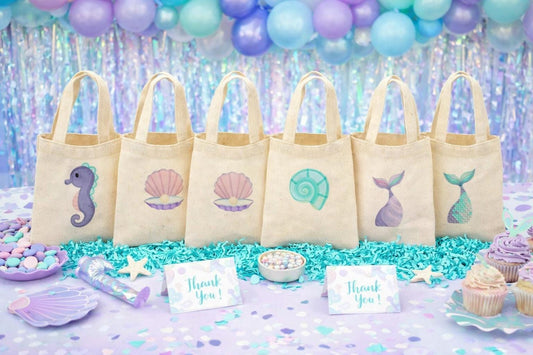 Mermaid Party Favor Bags - Set of Six Bags