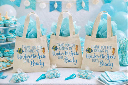 Custom Under The Sea Party Favor Bags - Set of Three Bags