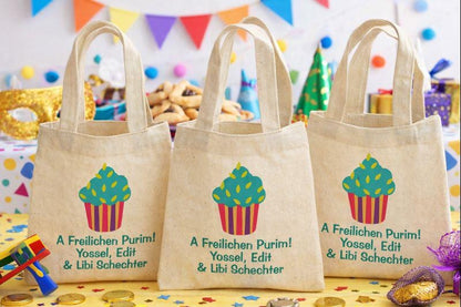 Purim Party Favor Cotton Bag, Goodie Treat Gift Bag