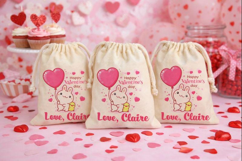 Personalized Valentine's Day Party Favor Bags