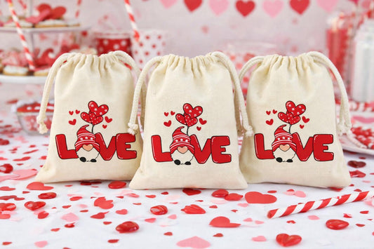 Gnome Valentine's Day Party Treat Bags