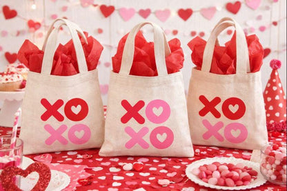 Valentine Party Favor Bags - Set of Three Bags