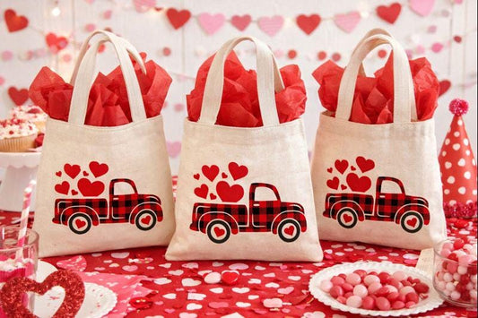 Valentine's Day Party Favor Bags - Set of Three Bags