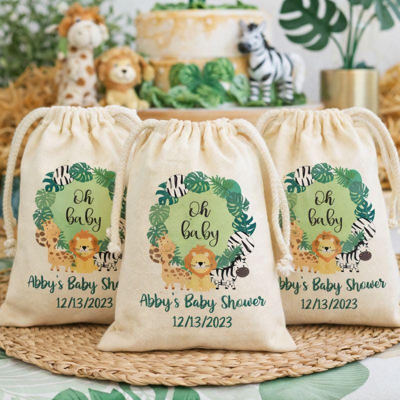 Custom Safari Baby Shower Party Favor Bags