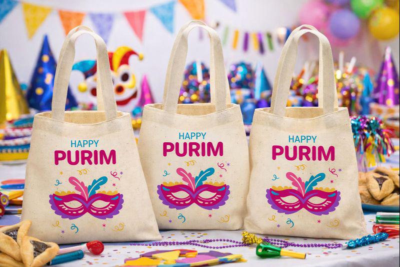 Purim Party Favor Bags - Set of Three Bags