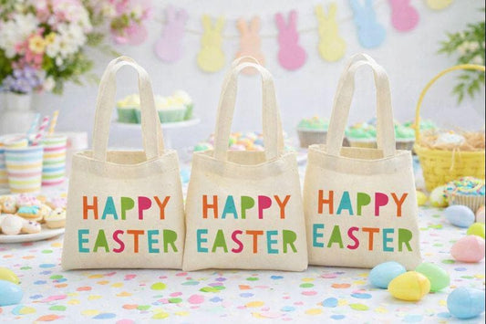 Happy Easter Party Favor Bags - Set of Three Bags