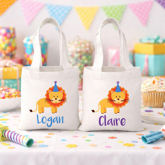 Personalized Lion Party Favor Bags: Sold Individually