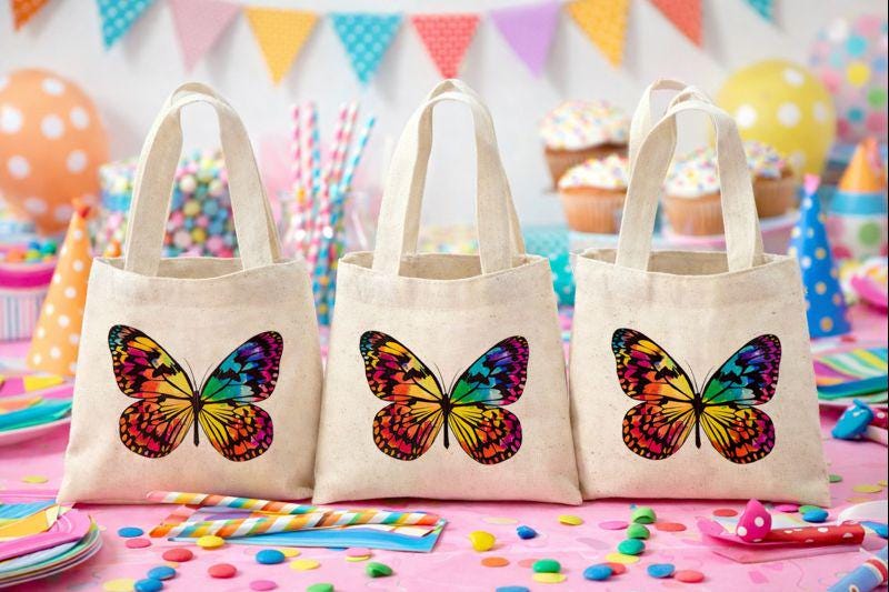 Butterfly Party Favor Bags - Set of Three Bags