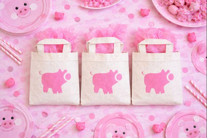 Pig Party Favor Bags  - Sold Individually