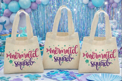 Mermaid Squad Party Favor Bags - Set of Three Bags