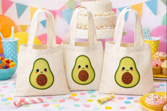 Kawaii Avocado Party Favor Bags - Set of Three Bags