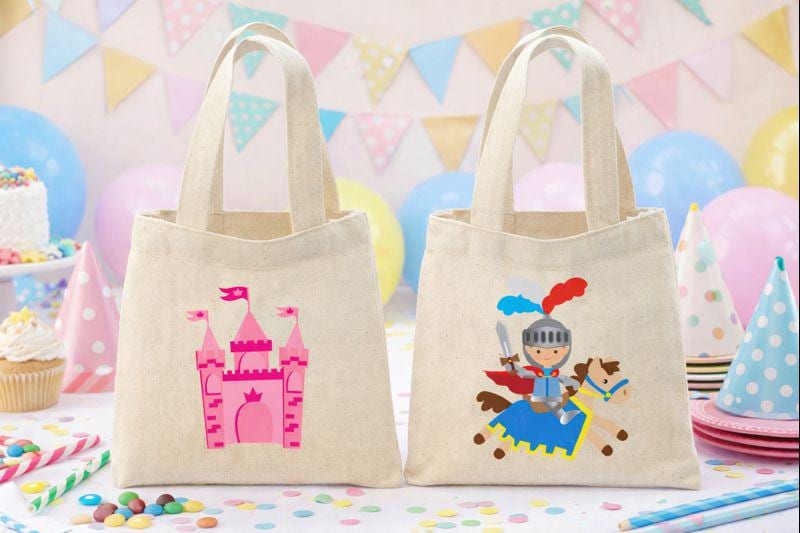 Princess Castle and Knight Party Favor Bags - Set of Two Bags