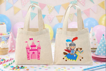 Princess Castle and Knight Party Favor Bags - Set of Two Bags