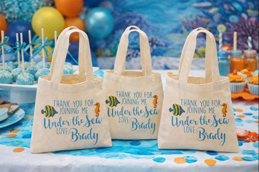 Custom Under The Sea Party Favor Bags - Set of Three Bags