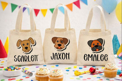 Personalized Puppy Party Favor Bags - Set of Three Bags