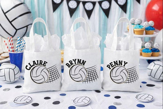 Personalized Volleyball Party Favor Bags - Set of Three Bags