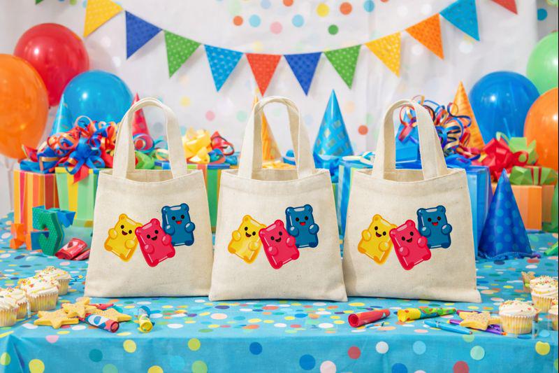 Gummy Bear Party Favor Bags - Set of Three Bags