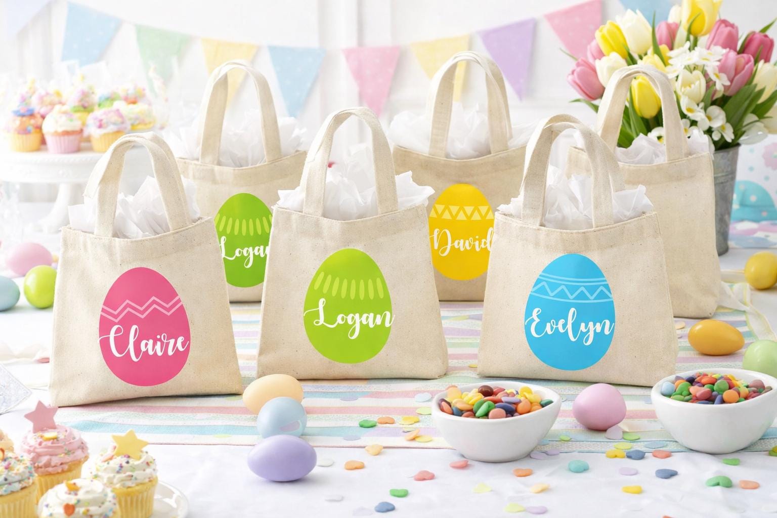 Easter Party Favor Bags - Set of Six Bags