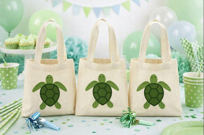 Sea Turtle Cotton Party Favor Bags, Set of 3