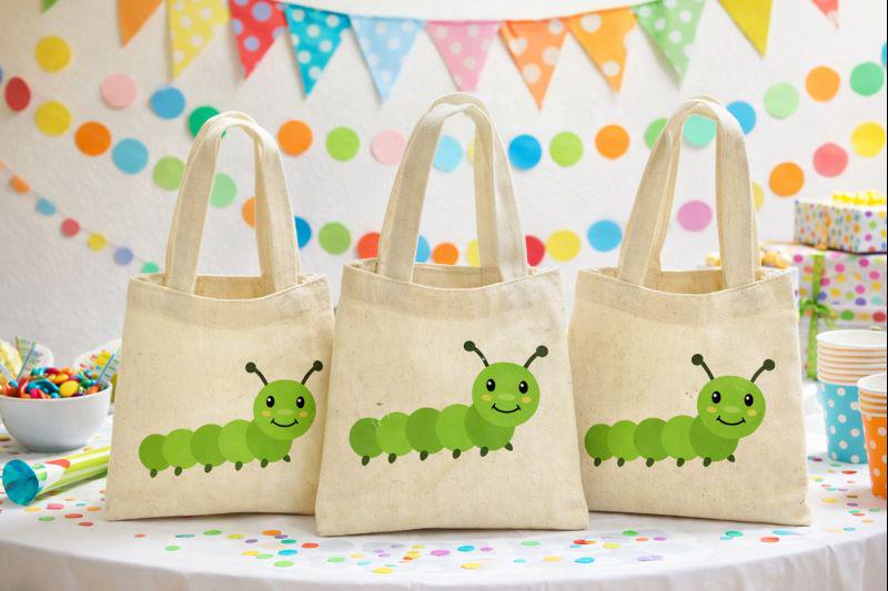 Caterpillar Party Favor Bags - Set of Three Bags