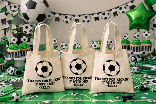 Custom Soccer Party Favor Bags - Set of Three Bags