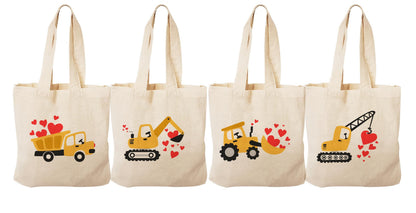 Construction Valentine Treat Bags - Set of Four Bags
