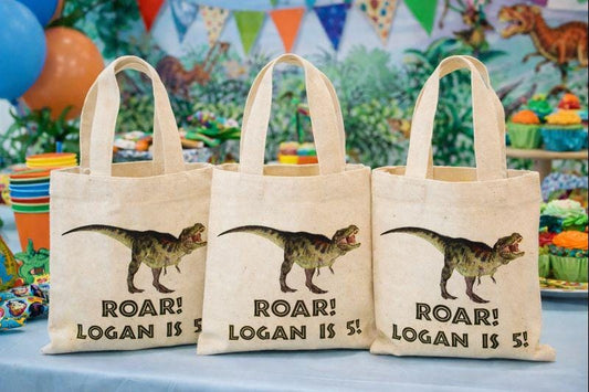 Dinosaur Treat Bags, T-Rex Party Favor, Set of 6