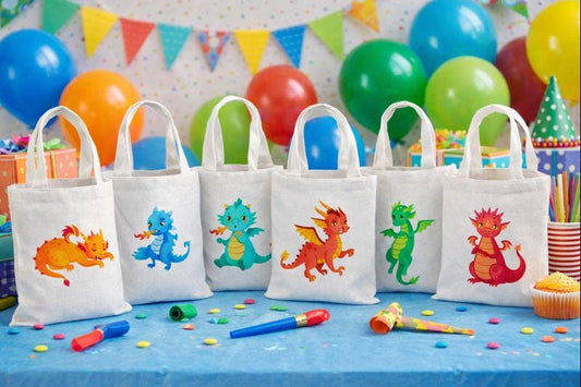 Dragon Party Favor Bags - Set of Six Bags