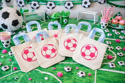 Pink Soccer Ball Party Favor Bags, Set of 6