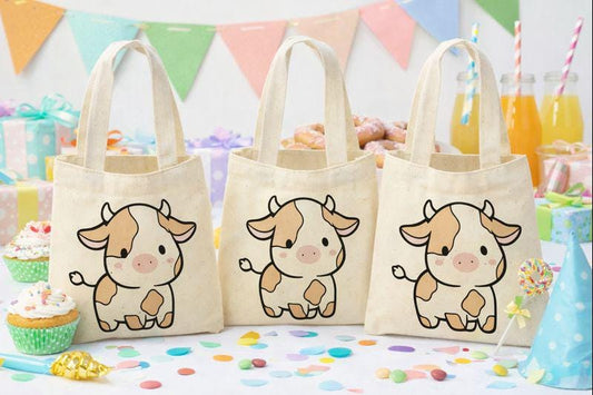 Cow Party Favor Bags - Set of Three Bags
