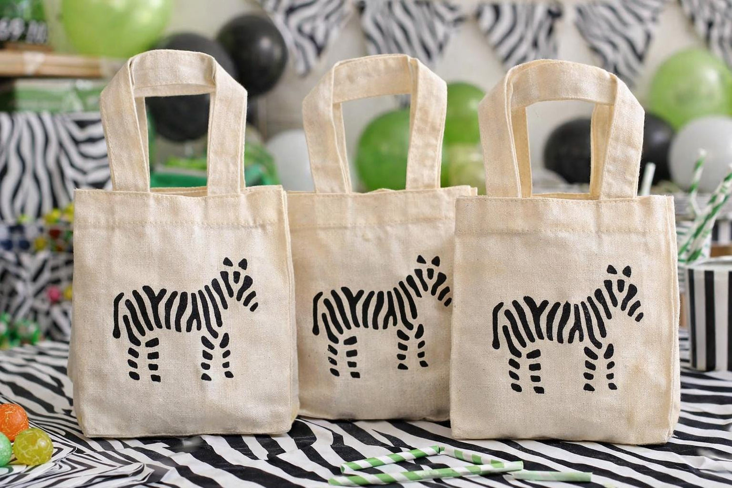 Zebra Party Favor Bags, Sold Individually