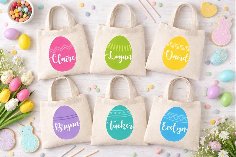 Easter Party Favor Bags - Set of Six Bags