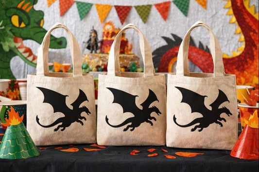 Dragon Party Favor Bags - Set of Three Bags