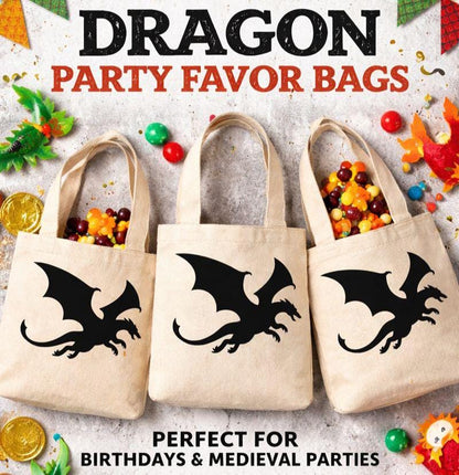 Dragon Party Favor Bags - Set of Three Bags