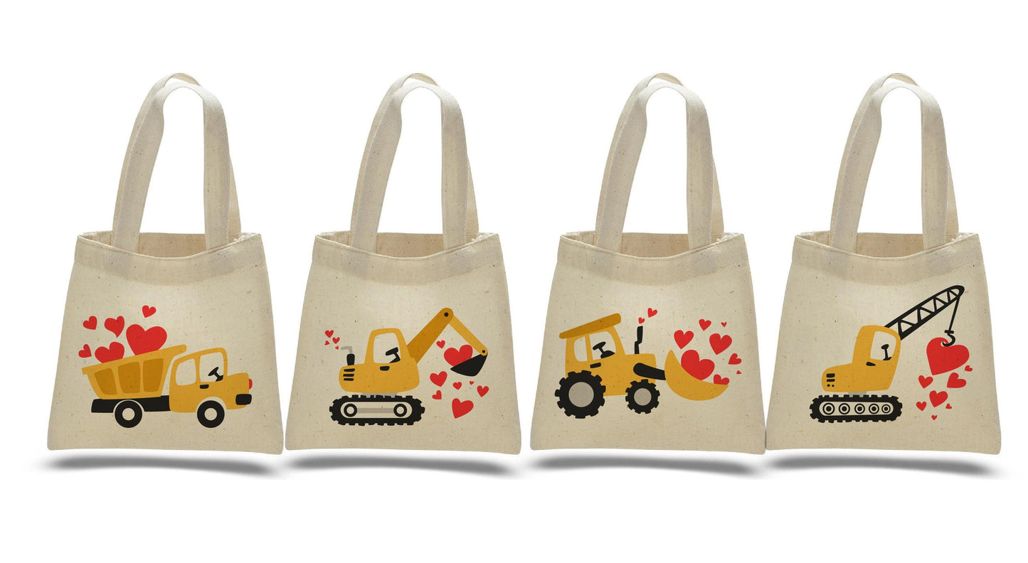 Construction Valentine Treat Bags - Set of Four Bags
