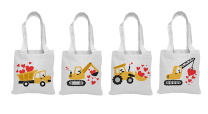 Construction Valentine Treat Bags - Set of Four Bags