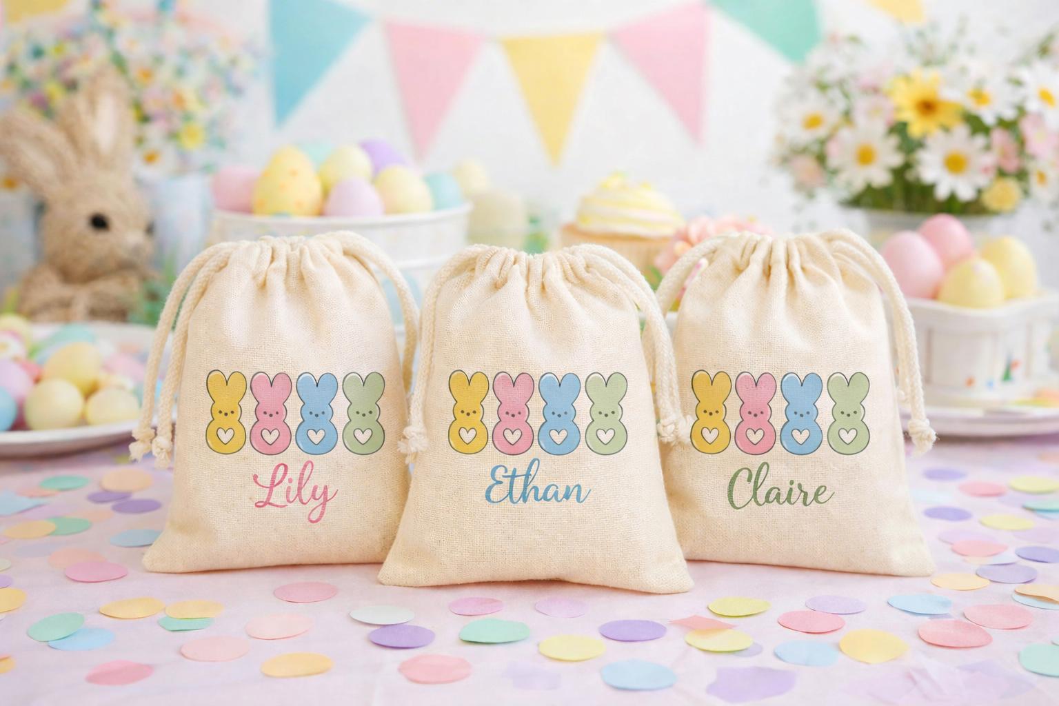 Personalized Easter Party Favor Treat Bags