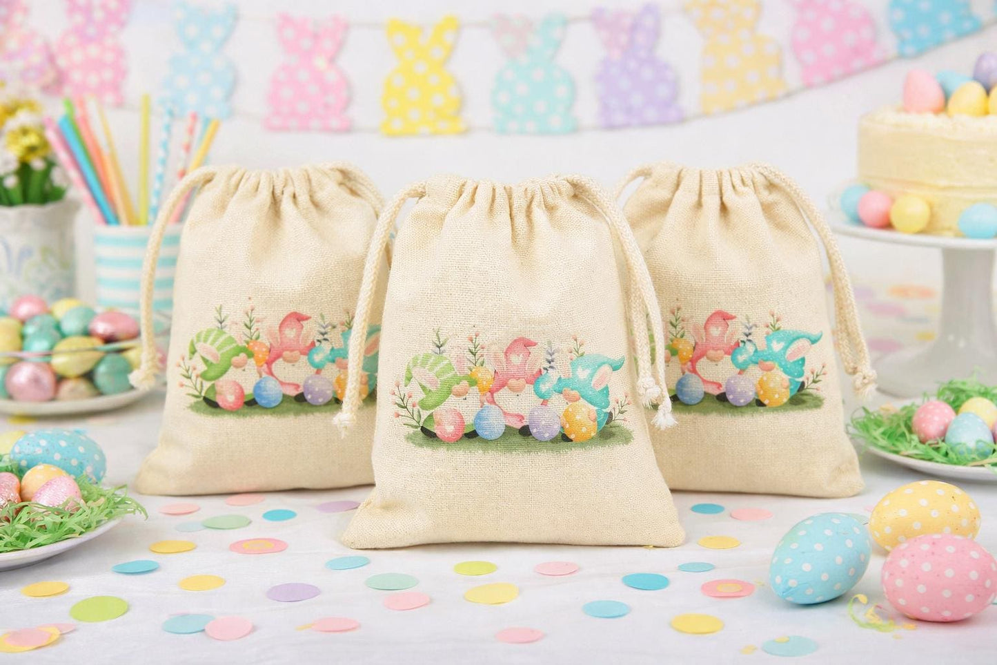 Easter Gnome Party Favor Treat Bags