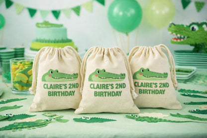 Personalized Crocodile Party Favor Bags