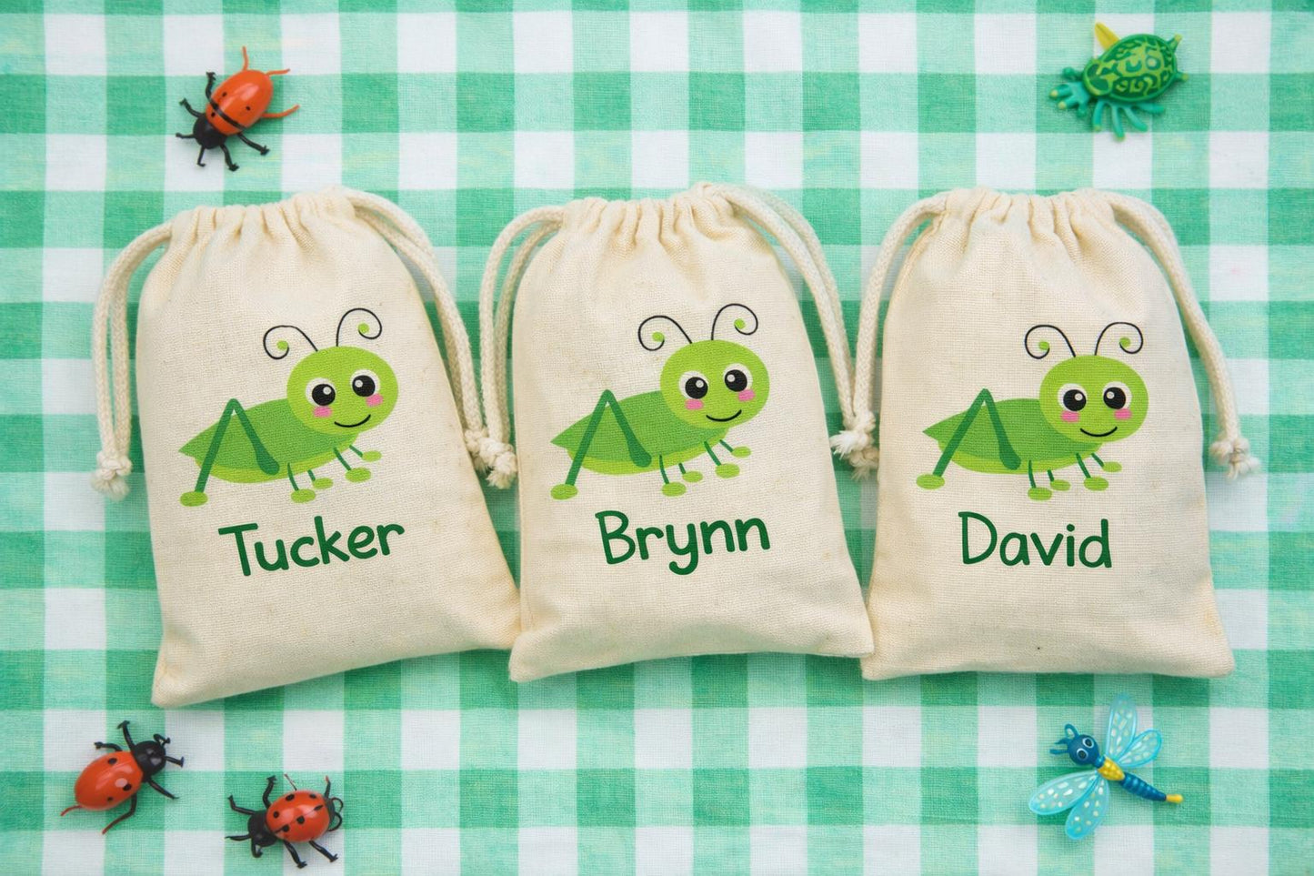 Personalized Bug Party Favor Bags