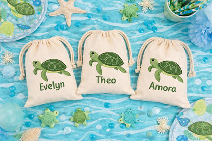 Personalized Sea Turtle Party Favor Bags