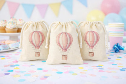 Pink Hot Air Balloon Party Favor Bags
