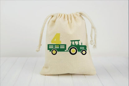 Custom Farm Tractor Birthday Favor Bags