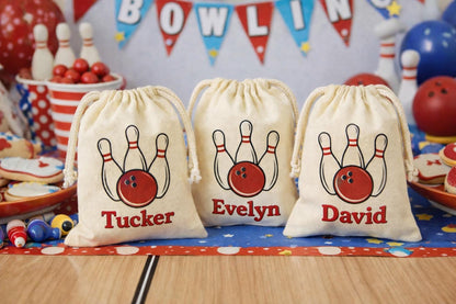 Personalized Bowling Party Favor Bags