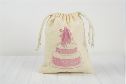 Ballet Party Favor Bags, Reusable Cotton Goodie Bag