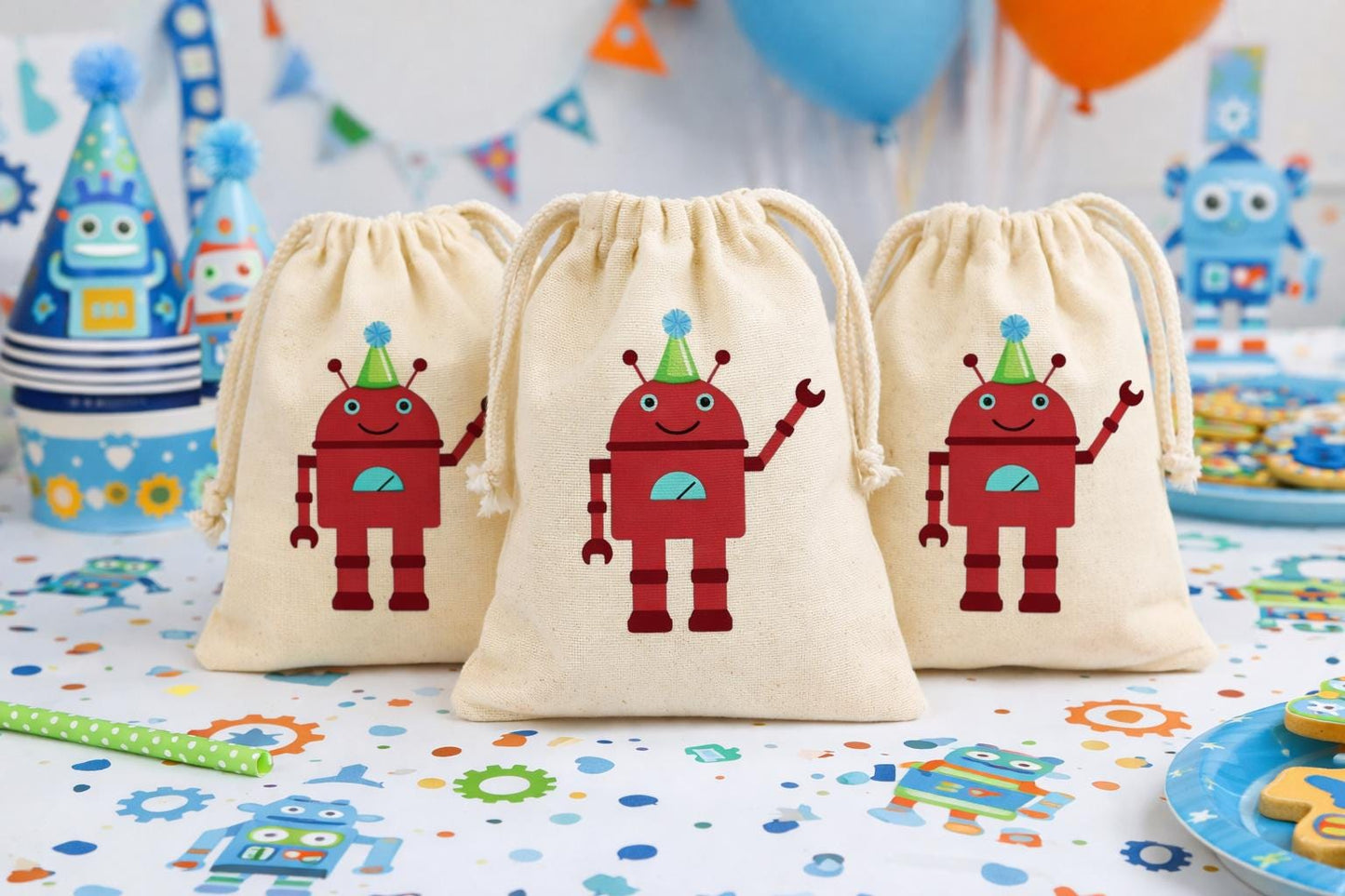 Robot Birthday Party Favor Bags
