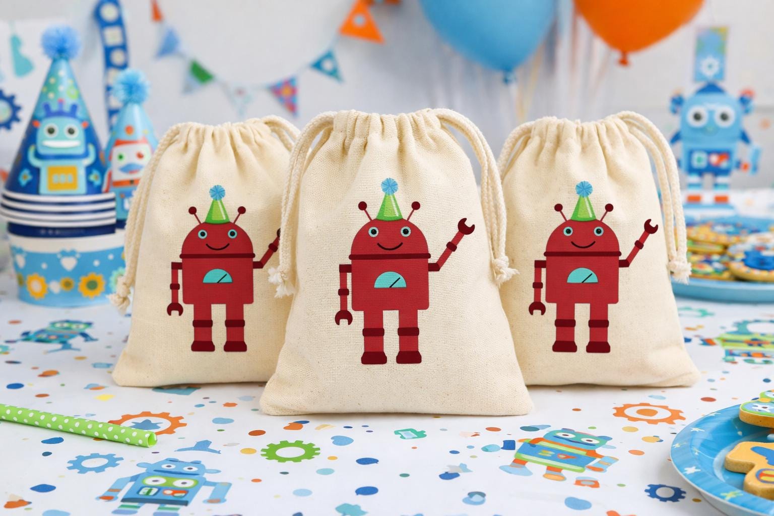 Robot Birthday Party Favor Bags